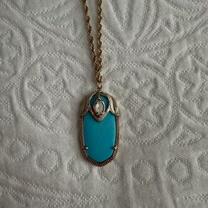 Kendra Scott Gold-Tone Turquoise Pendant Necklace - Women Jewelry